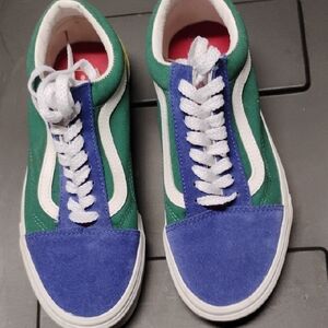 Vans Old School Vibrant Green and Blue Women's Sneakers